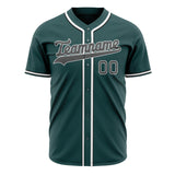 Custom Midnight Green Baseball Jersey (With White Color)