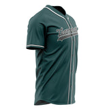 Custom Midnight Green Baseball Jersey (With White Color)