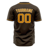 Custom Brown Baseball Jersey (With Gold Color)