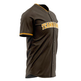 Custom Brown Baseball Jersey (With Gold Color)