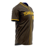 Custom Brown Baseball Jersey (With Gold Color)