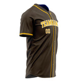 Custom Brown Baseball Jersey (With Gold Color)