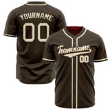 Custom Brown Baseball Jersey (With Cream Color)