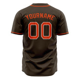 Custom Brown Baseball Jersey (With Orange Color)