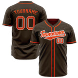 Custom Brown Baseball Jersey (With Orange Color)