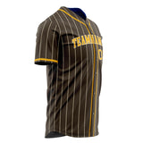 Custom Brown Baseball Jersey (With Gold White Pinstripe)