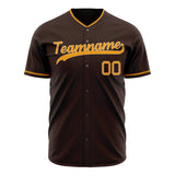 Custom Brown Baseball Jersey (With Orange Color)