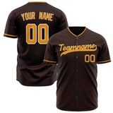 Custom Brown Baseball Jersey (With Orange Color)