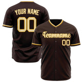 Custom Brown Baseball Jersey (With Cream Color)