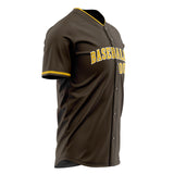 Custom Brown Baseball Jersey (With Gold Color)