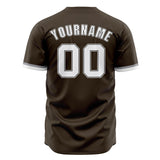 Custom Brown Baseball Jersey (With White Color)