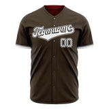 Custom Brown Baseball Jersey (With White Color)