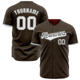 Custom Brown Baseball Jersey (With White Color)