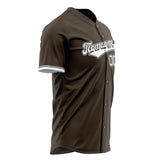 Custom Brown Baseball Jersey (With White Color)