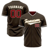 Custom Brown Baseball Jersey (With White Color)