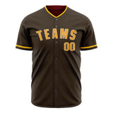 Custom Brown Baseball Jersey (With Orange Color)