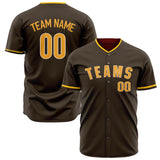 Custom Brown Baseball Jersey (With Orange Color)