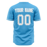 Custom Sky Blue Baseball Jersey (With White Color)