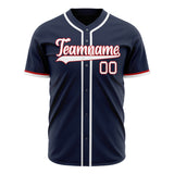 Custom Navy Baseball Jersey (With White Color)