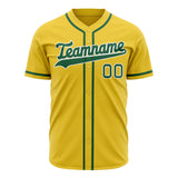 Custom Yellow Baseball Jersey (With Kelly Green Color)