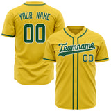 Custom Yellow Baseball Jersey (With Kelly Green Color)