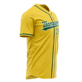 Custom Yellow Baseball Jersey (With Kelly Green Color)