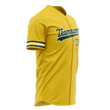 Custom Yellow Baseball Jersey (With Green Color)