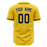 Custom Yellow Baseball Jersey (With Black Color)