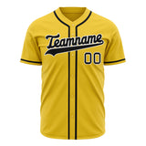 Custom Yellow Baseball Jersey (With Black Color)