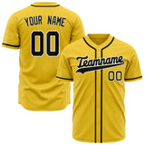 Custom Yellow Baseball Jersey (With Black Color)