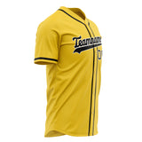 Custom Yellow Baseball Jersey (With Black Color)