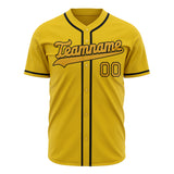 Custom Yellow Baseball Jersey (With Gold Color)