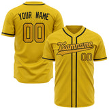 Custom Yellow Baseball Jersey (With Gold Color)