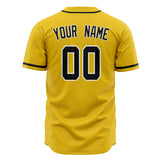 Custom Yellow Baseball Jersey (With Black Color)