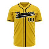 Custom Yellow Baseball Jersey (With Black Color)