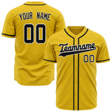 Custom Yellow Baseball Jersey (With Black Color)