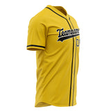 Custom Yellow Baseball Jersey (With Black Color)