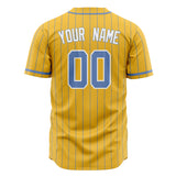 Custom Yellow Baseball Jersey (With Light Blue Light Blue Pinstripe)