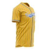 Custom Yellow Baseball Jersey (With Light Blue Light Blue Pinstripe)