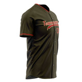 Custom Olive Baseball Jersey (With Red Color)