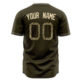 Custom Olive Baseball Jersey (With Camo Color)