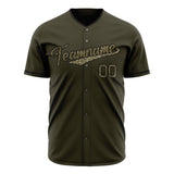 Custom Olive Baseball Jersey (With Camo Color)