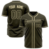 Custom Olive Baseball Jersey (With Cream Color)