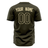 Custom Olive Baseball Jersey (With Cream Color)