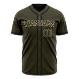 Custom Olive Baseball Jersey (With Cream Color)