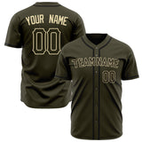 Custom Olive Baseball Jersey (With Cream Color)