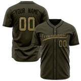 Custom Olive Baseball Jersey (With Camo Color)