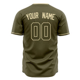 Custom Olive Baseball Jersey (With Cream Color)