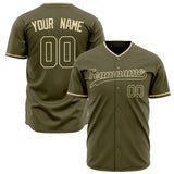 Custom Olive Baseball Jersey (With Cream Color)