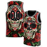 Custom Red Skull Basketball Jersey BS01240816SK003